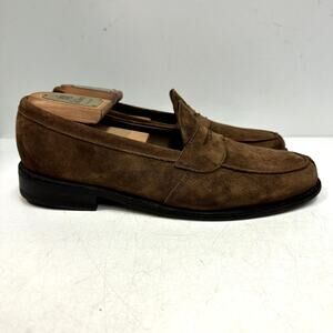 NEW HEELS Tricker's Maine Brown Suede Penny Loafers Made in England UK 7 US 8 D